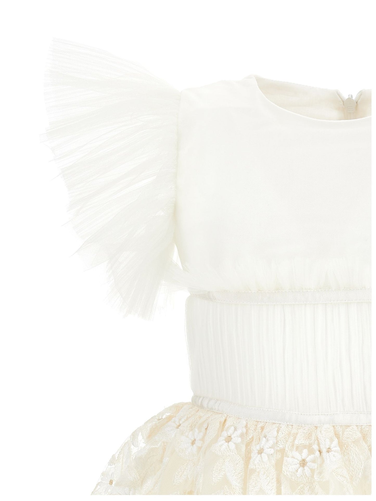 Abito tulle ricamo foglioline