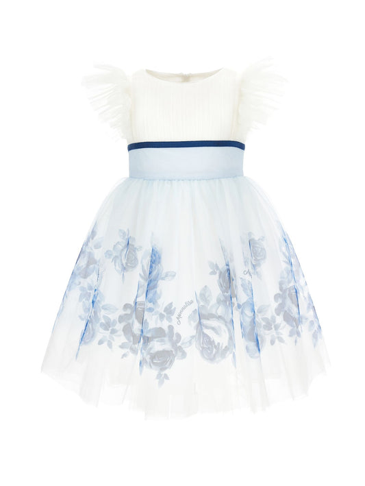 Abito tulle con rose degradé