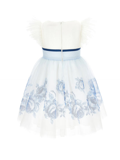 Abito tulle con rose degradé