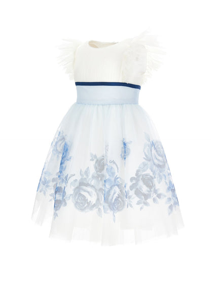Abito tulle con rose degradé