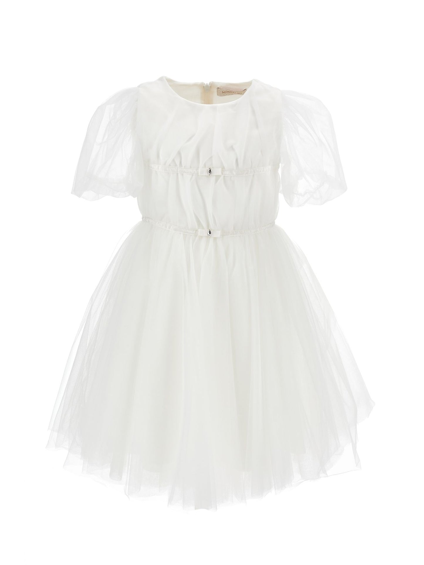 Abito tulle mano seta con nastri