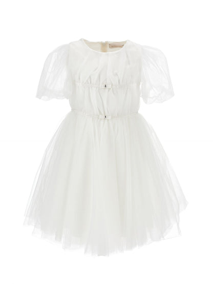 Abito tulle mano seta con nastri