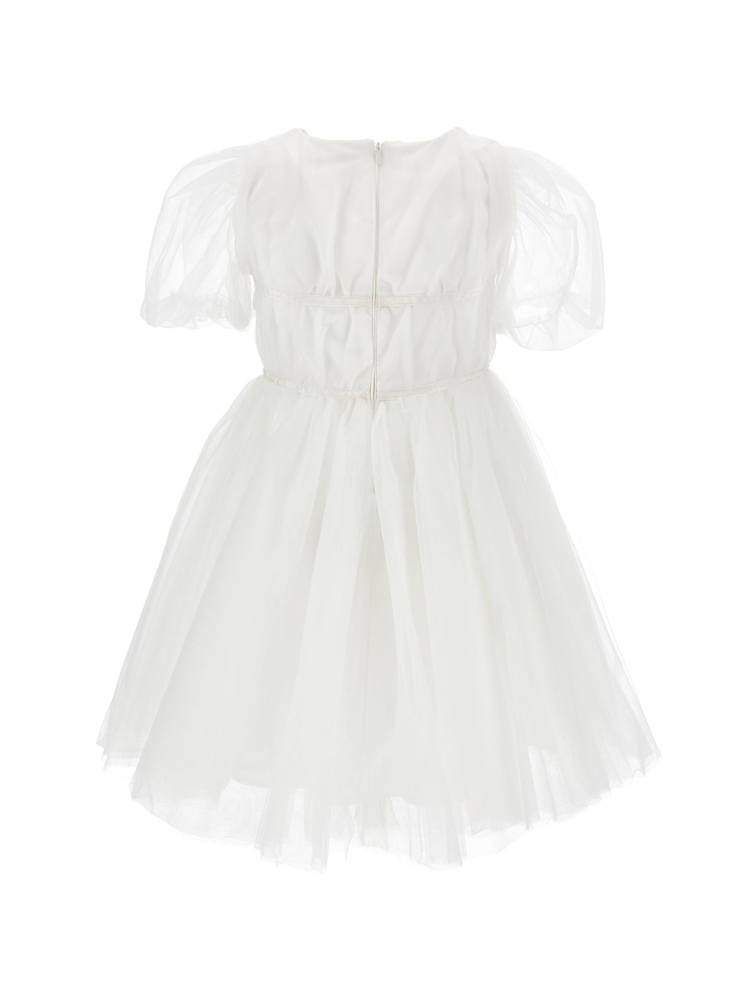 Abito tulle mano seta con nastri