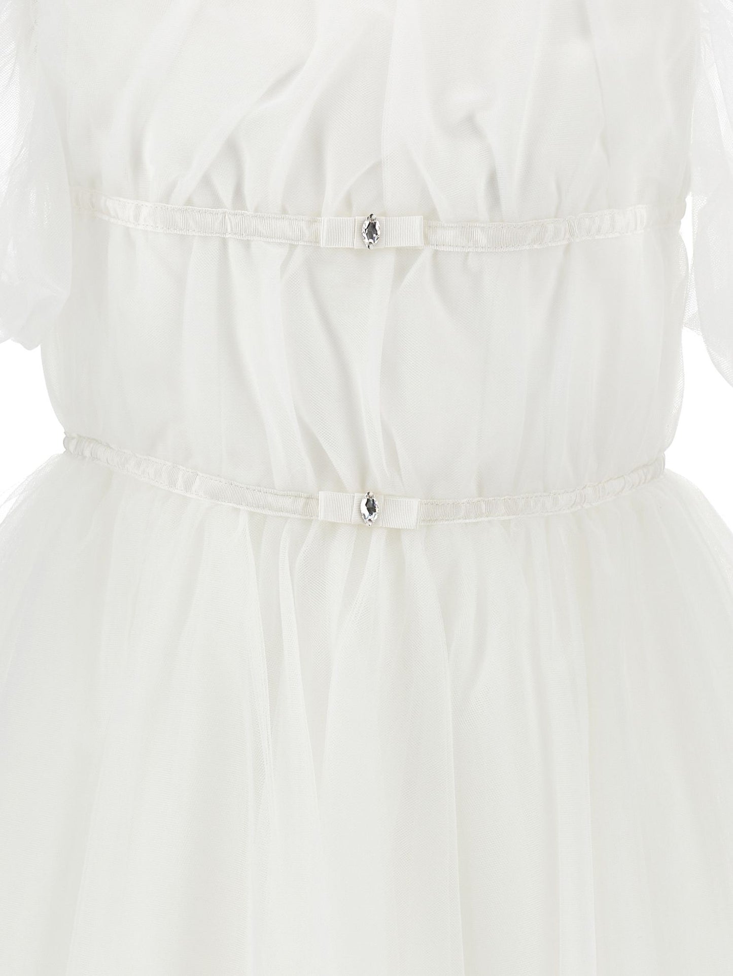 Abito tulle mano seta con nastri