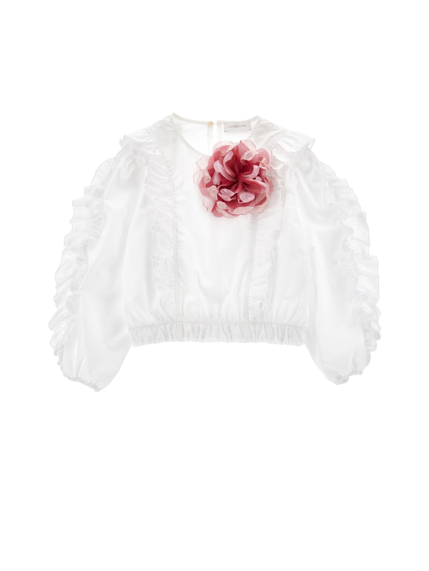 Poplin top with maxi rose