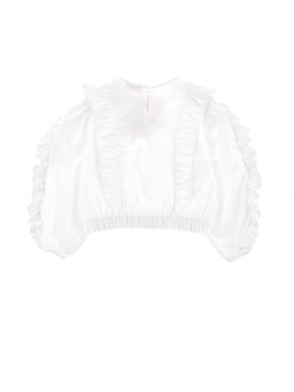 Poplin top with maxi rose