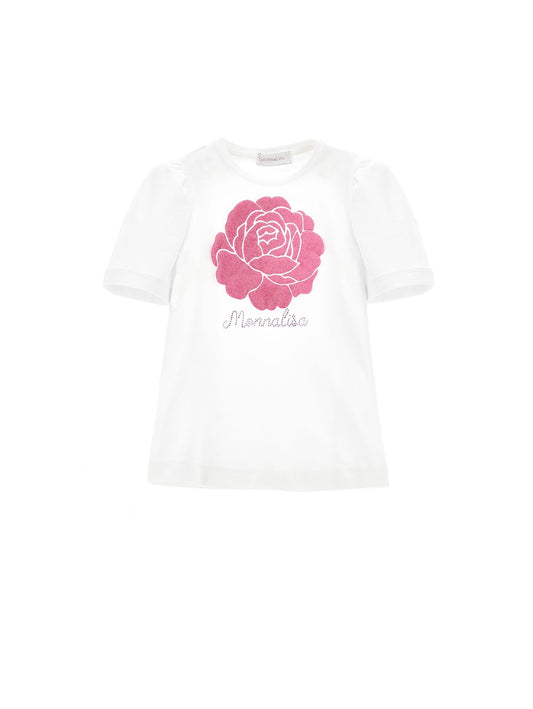 T-shirt with glitter rose