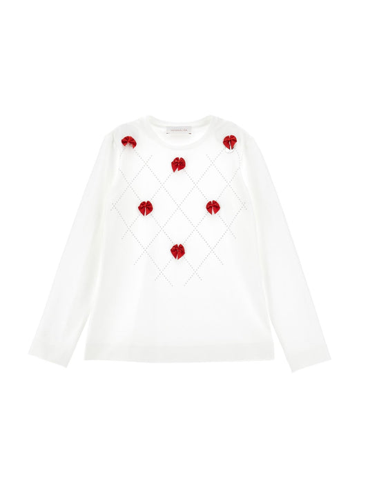 T-shirt with rhinestones and bows