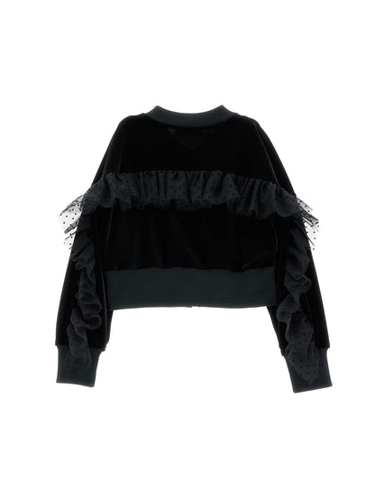 Run-resistant chenille sweatshirt