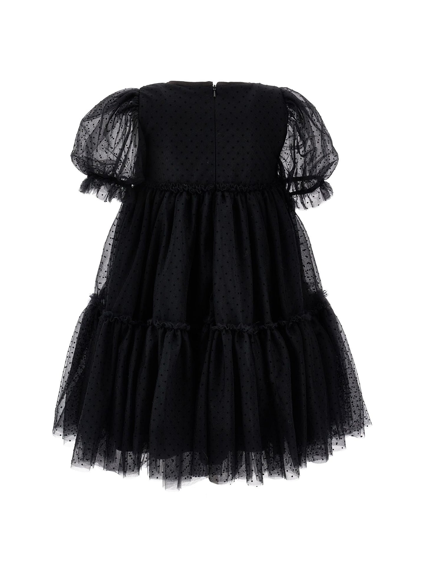 Abito tulle con dettagli velluto