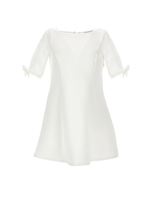 Kleid aus Crêpe und Spitze