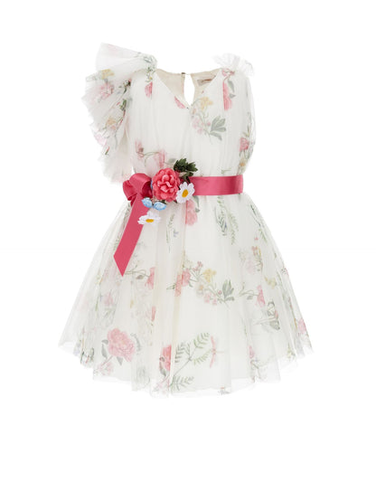 One shoulder tulle dress