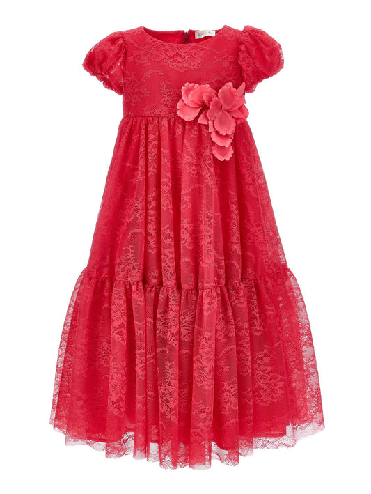 Langes Kleid aus Chantilly-Spitze