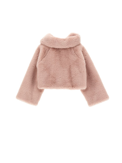 Plush jacket with bow