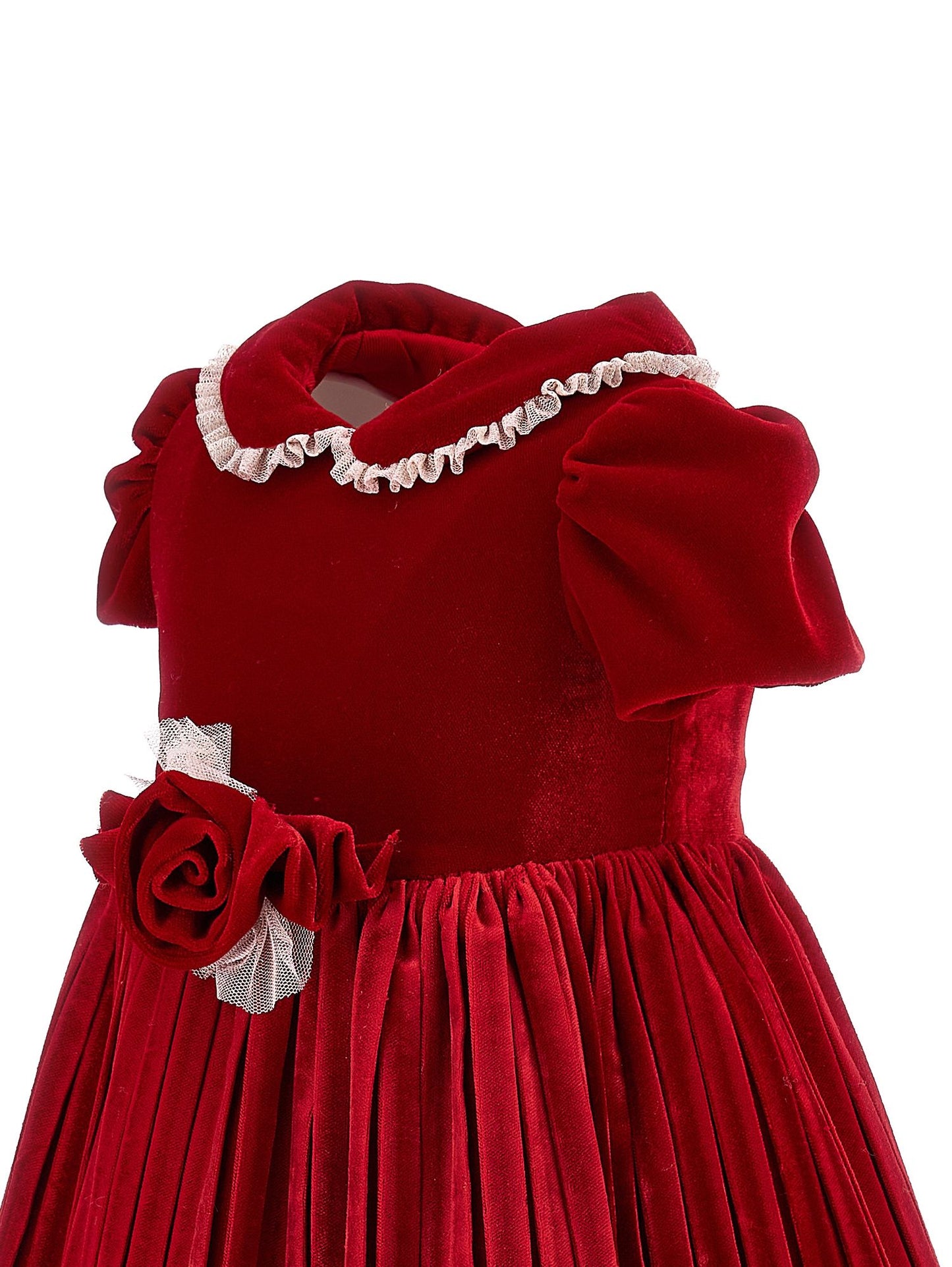 Abito velluto con tulle lurex