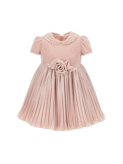 Abito velluto con tulle lurex