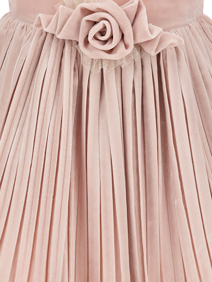 Abito velluto con tulle lurex