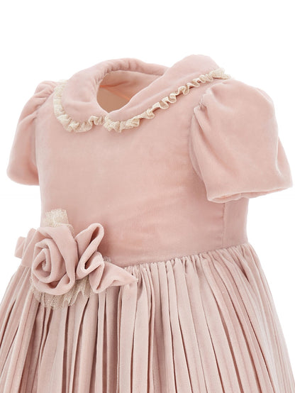 Abito velluto con tulle lurex