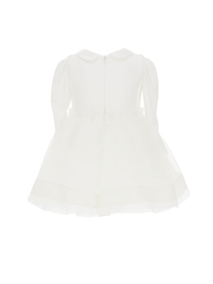 Abito jersey con maxiricamo tulle