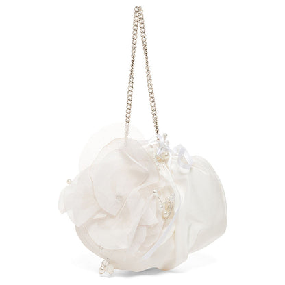 Bag with petals and rhinestones