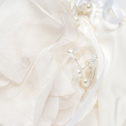 Bag with petals and rhinestones