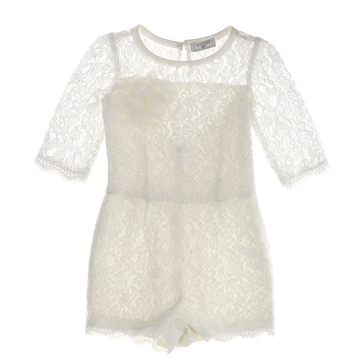 Tuta in pizzo con gonna in tulle
