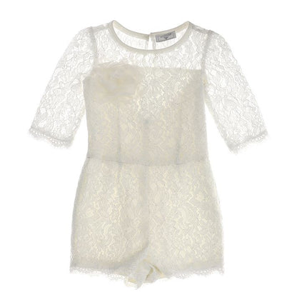 Tuta in pizzo con gonna in tulle