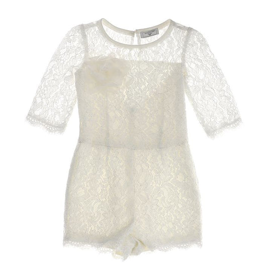 Tuta in pizzo con gonna in tulle