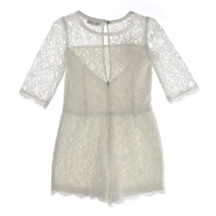 Tuta in pizzo con gonna in tulle