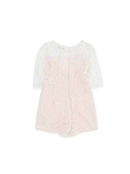 Tuta in pizzo con gonna in tulle
