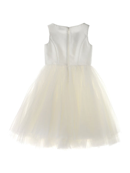 Abito strass, su mikado e tulle
