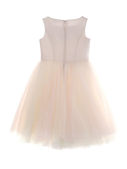 Abito strass, su mikado e tulle