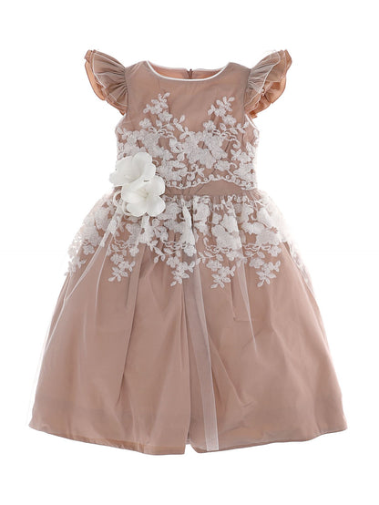 Abito tulle doppiato con ramage