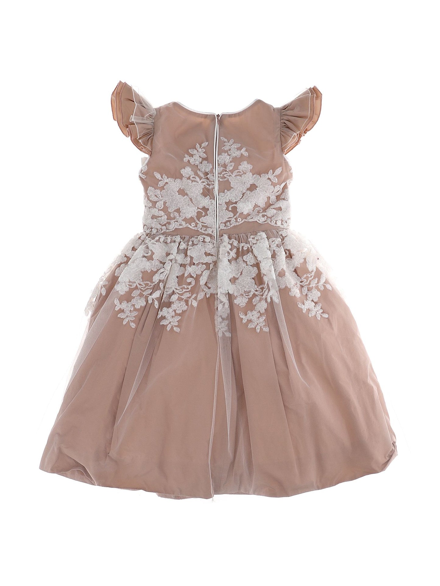 Abito tulle doppiato con ramage