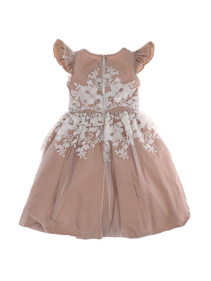 Abito tulle doppiato con ramage