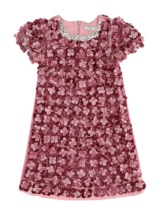 Chenille dress with flowers
