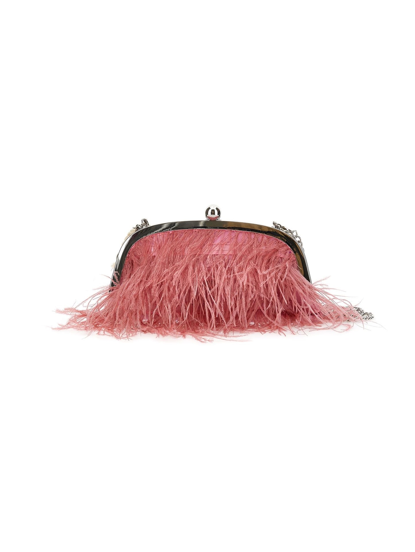 Feather bag with faux pearl handle
