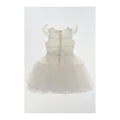 Abito in tulle con cintura a fiori
