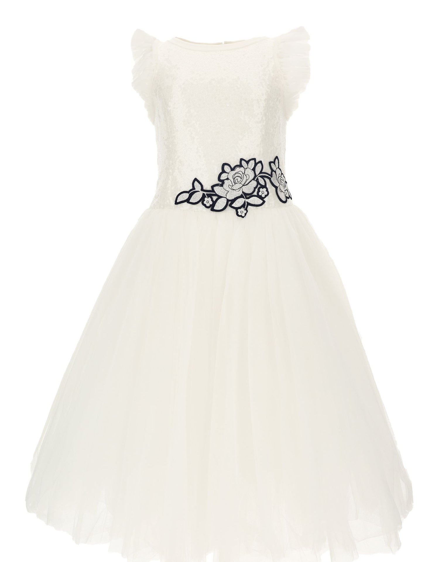 Abito in tulle e paillettes con ramages