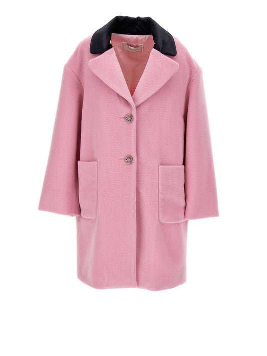Coat with velour collar