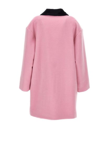 Coat with velour collar