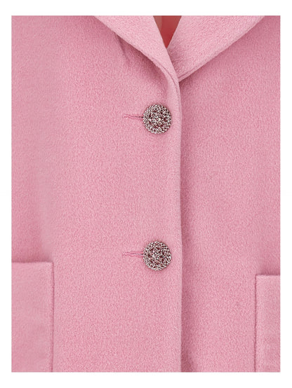 Coat with velour collar