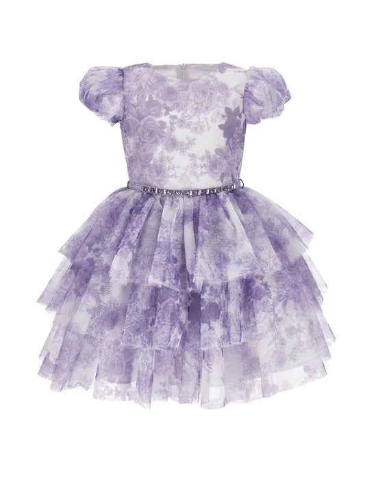 Tüllkleid mit einfarbigen Blumen