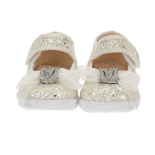 Glitter and bow baby ballerinas