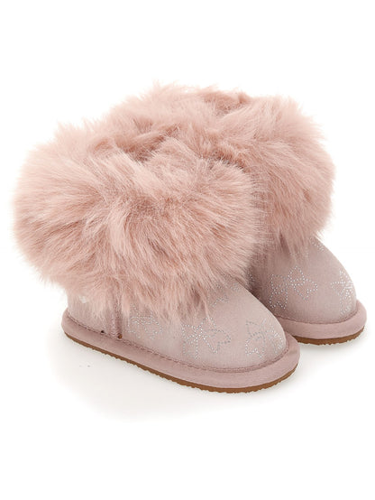 Stivali in crosta con fiocchi strass