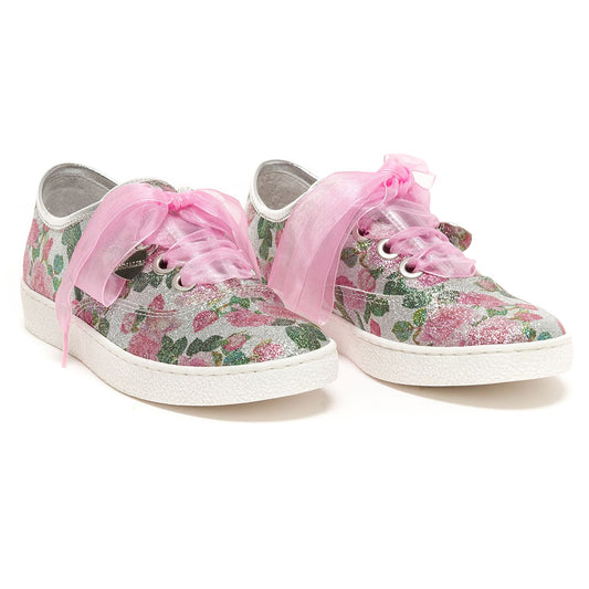 Pink lurex sneakers