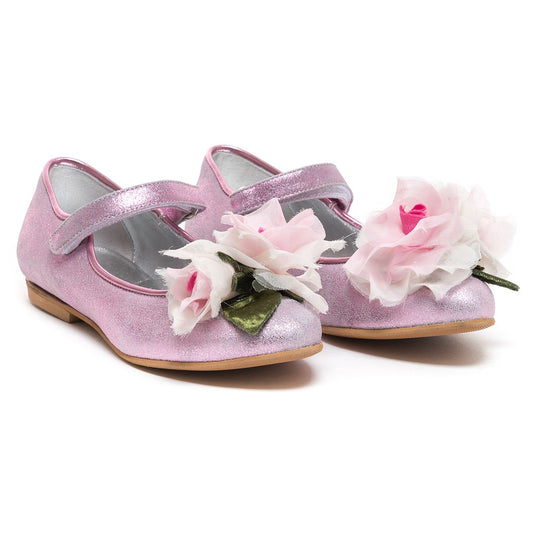 Laminated flower ballerinas