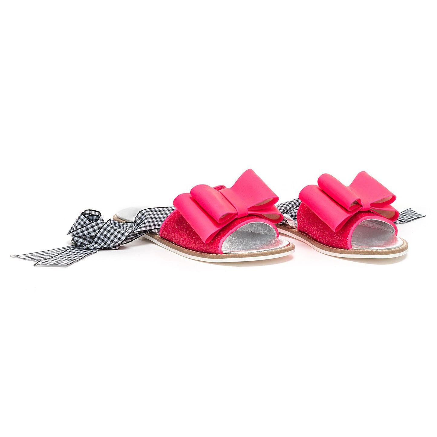 Fluorescent gingham slipper