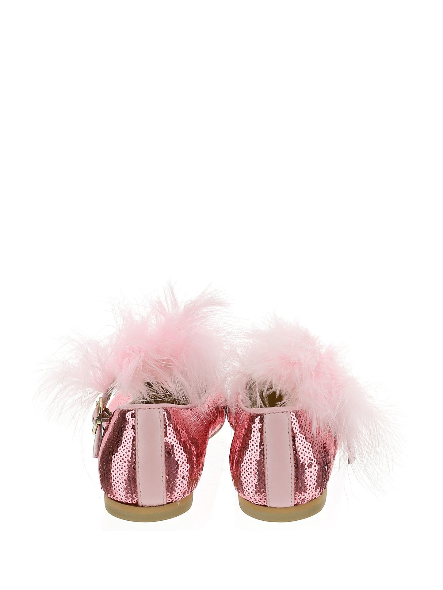 Sequin and feather ballerinas