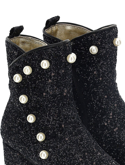 Glitter pearl ankle boot